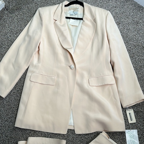 Rickie freeman for Teri Jon nites saks fifth Avenue slik pantsuit size 14 peach - Picture 9 of 12